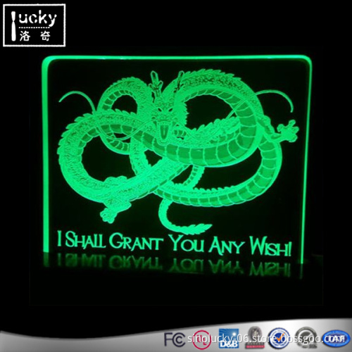 LED Acrylic Edge Lit Sign and Remote Control, LED Light Up Plaque